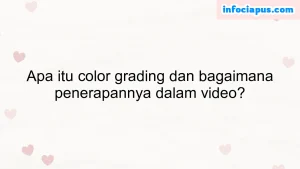 Apa itu color grading dan bagaimana penerapannya dalam video?