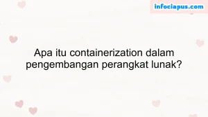 Apa itu containerization dalam pengembangan perangkat lunak?