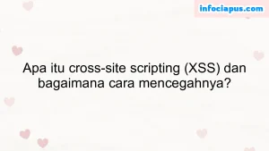 Apa itu cross-site scripting (XSS) dan bagaimana cara mencegahnya?