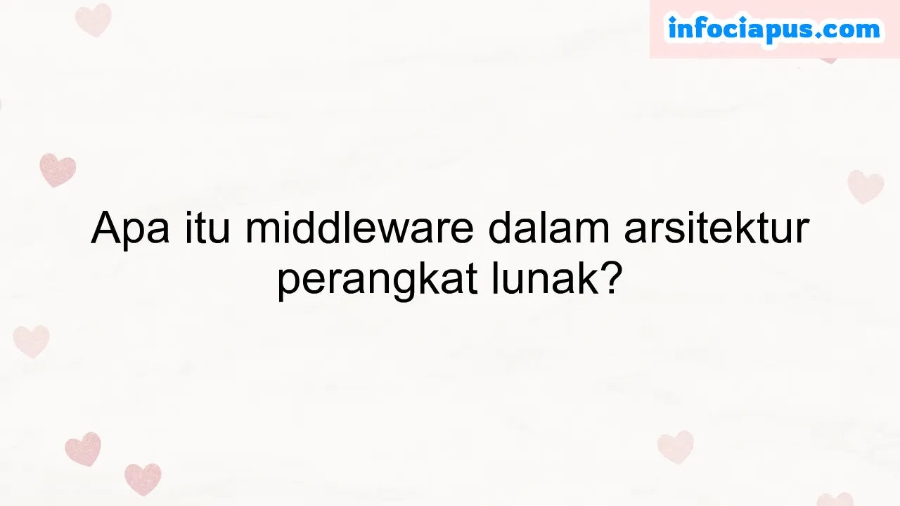 Apa itu middleware dalam arsitektur perangkat lunak?