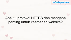 Apa itu protokol HTTPS dan mengapa penting untuk keamanan website?