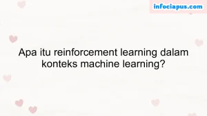 Apa itu reinforcement learning dalam konteks machine learning?