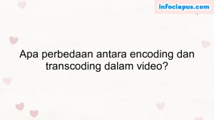 Apa perbedaan antara encoding dan transcoding dalam video?