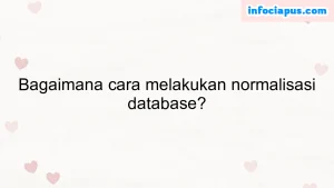 Bagaimana cara melakukan normalisasi database?