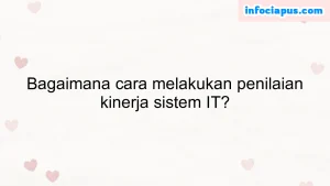 Bagaimana cara melakukan penilaian kinerja sistem IT?