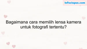 Bagaimana cara memilih lensa kamera untuk fotografi tertentu?