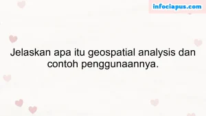 Jelaskan apa itu geospatial analysis dan contoh penggunaannya.