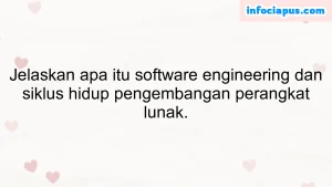 Jelaskan apa itu software engineering dan siklus hidup pengembangan perangkat lunak.