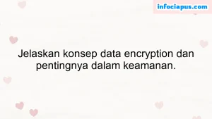 Jelaskan konsep data encryption dan pentingnya dalam keamanan.