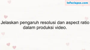 Jelaskan pengaruh resolusi dan aspect ratio dalam produksi video.