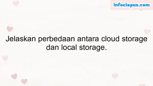 Jelaskan perbedaan antara cloud storage dan local storage.