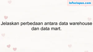 Jelaskan perbedaan antara data warehouse dan data mart.