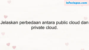 Jelaskan perbedaan antara public cloud dan private cloud.