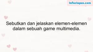 Sebutkan dan jelaskan elemen-elemen dalam sebuah game multimedia.